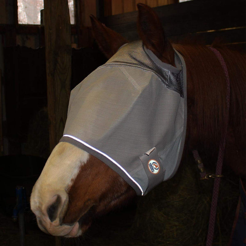 Derby Originals Reflective Mesh Fly Mask with 1 Year Warranty No Ears or Nose Cover,Summer Blue,Large (Full/Average),72-7107SB-L - PawsPlanet Australia