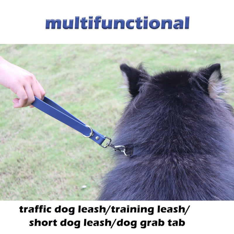 Short Dog Leash - Waterproof Dogs Leashes 10 Inch 3/4" Traffic Pet Lead Training Dog Leads Handle Grab Tab Backup Pet Car Leash for Small Medium Large Dogs (Blue & Orange) Blue & Orange - PawsPlanet Australia