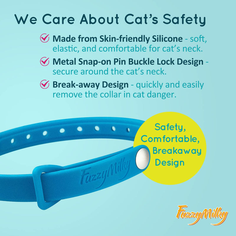 Cat Calming Collars - 5 Packs Cat Collar Infused with Synthetic Pheromones (Blue) - Cat Pheromone Diffuser Necklace for Anxiety Relief, Travel, Keeping Kitty Quiet