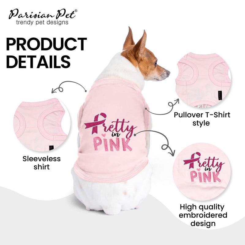 Parisian Pet Dog Shirt – 100% Cotton Shirts for Large Dogs – Trendy Pretty in Pink Sleeveless Puppy Clothes – Soft Breathable Girl Dog Clothes - Stretchy Pet Apparel - Summer Tshirts for Dogs 3XL - PawsPlanet Australia