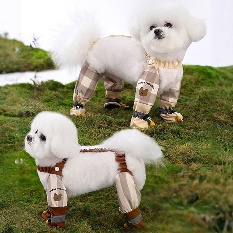 Anti Dirt Pants for Dogs Outdoor Dust-Proof Dog Pants Waterproof Boot Rain Boots with Suspender Anti-Slip Dog Paw Protector Shoes Adjustable Anti-Slip Boots for Small Dogs Walking Hiking (M) M