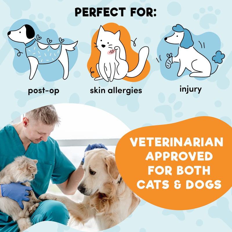 BENCMATE Protective Inflatable Collar for Dogs and Cats - Soft Pet Recovery Collar Does Not Block Vision E-Collar (Large, Blue) [Neck:12"-18"] Large - PawsPlanet Australia