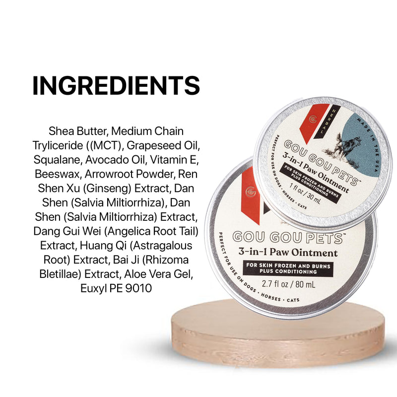 3-in-1 Paw Ointment Holistic Natural Derived Herbal for Dogs, Cats, Horses: Conditioning & Moisturizing for Extreme Heat & Cold Causing Frozen & Burned Paws - Made in USA - 2 oz