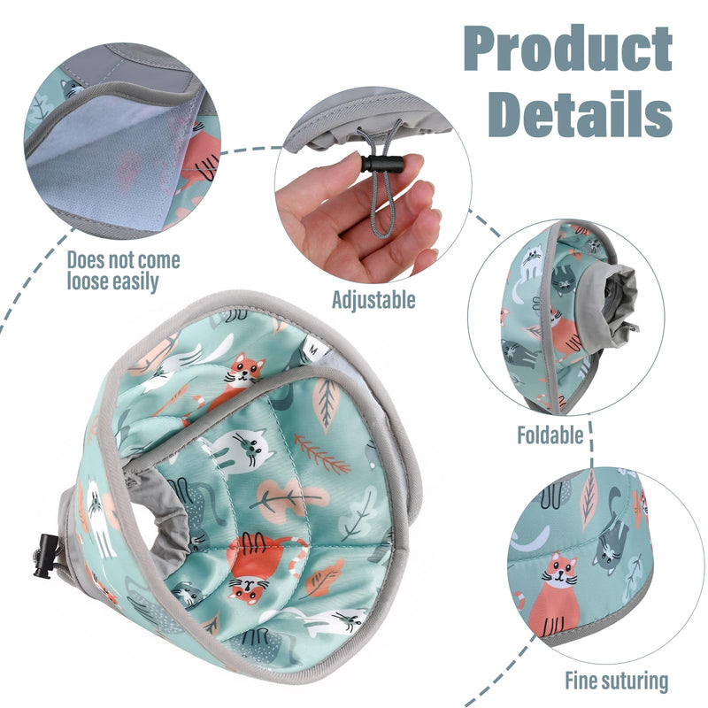 Soft Cat Neck Brace, Adjustable Cat Neck Brace for Post-Surgery, Anti-Bite Safety Protective Collar Prevents Wound Licking, Soft Cat Collar for Cats and Puppies (S) S