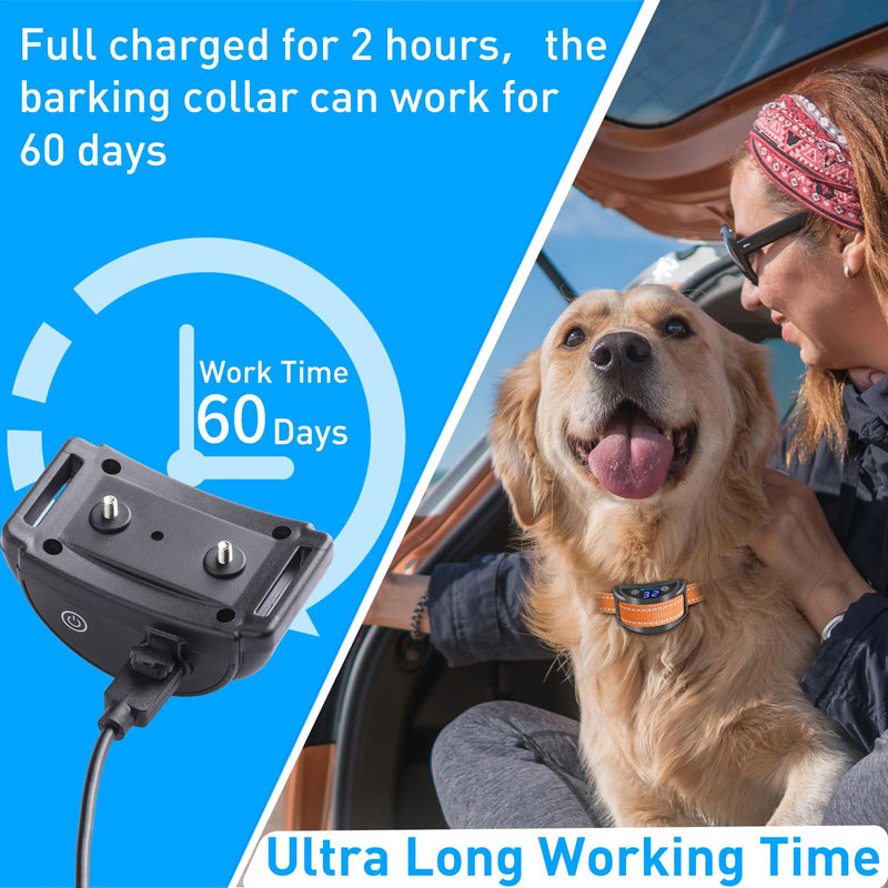 Automatic Guide Training Dog Collar, Two Anti-bark Modes with Beep Optional Electrostatic Shock Mode for Large Medium Small Dog, Vibration Barking Collar Waterproof & Rechargeable Bark Collar - PawsPlanet Australia