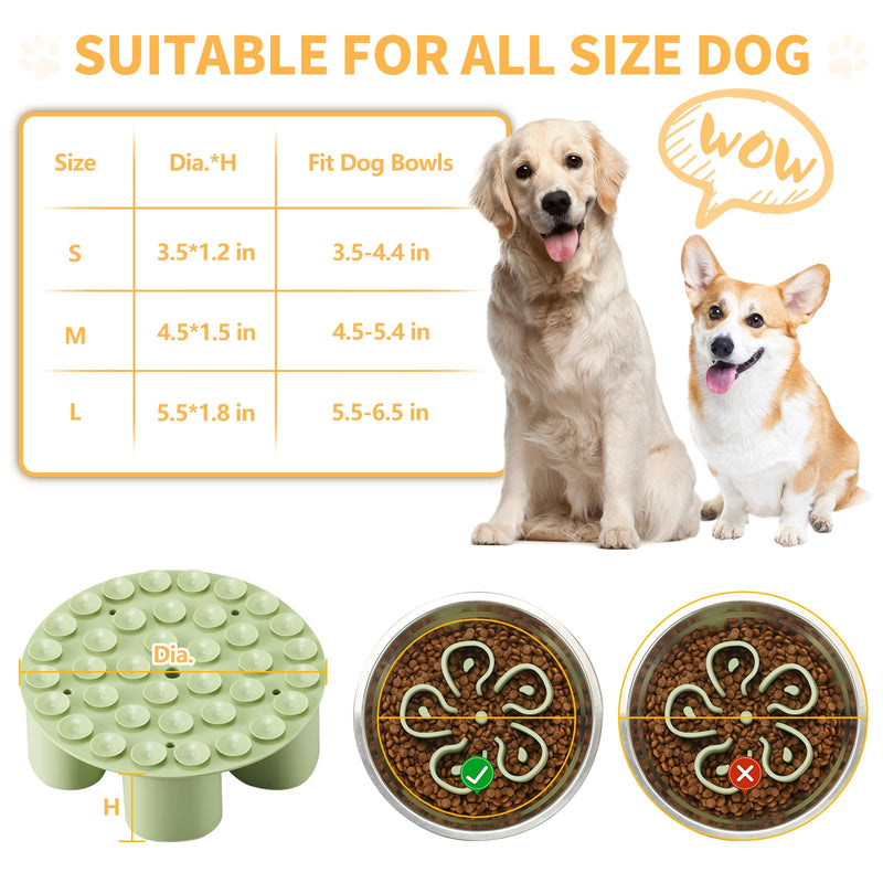 Slow Feeder Dog Bowls Insert, Bestalk Soft Silicone Slow Eating Dog Bowl Insert with Suction Cups for Small, Medium and Large Dogs(Green S) Green - PawsPlanet Australia