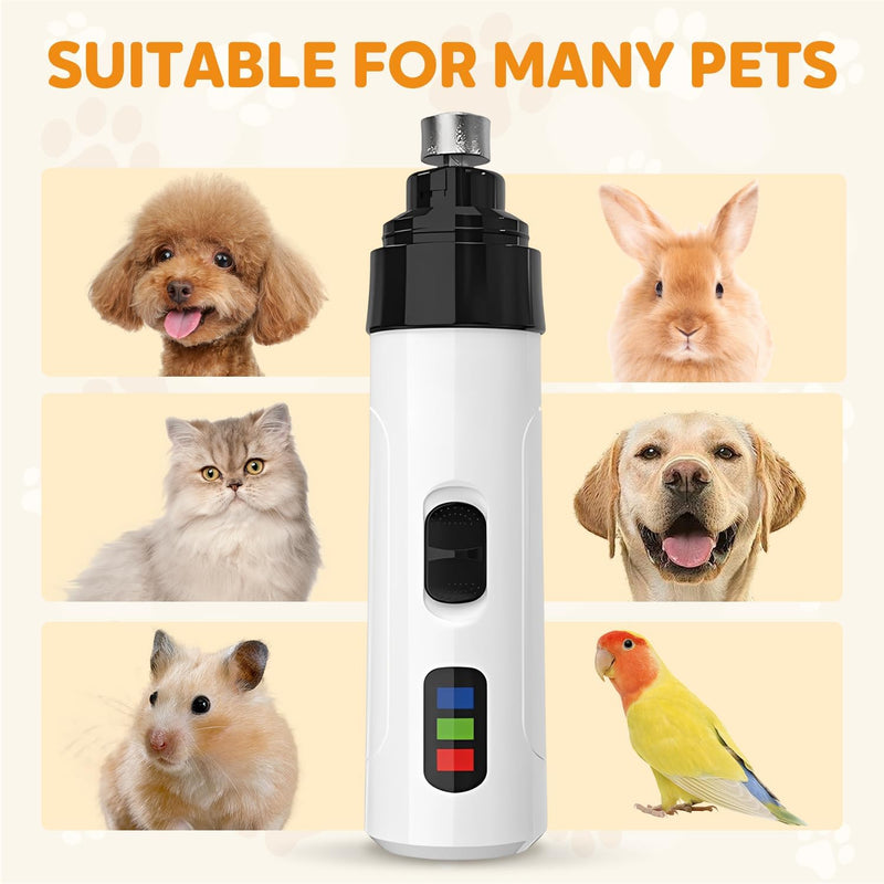 Silent Groom Pro Nail Grinder - Silent Groom Pro for Dogs and Cats, Dog Nail Trimmer with Replacement Grinding Heads, Quick USB Charge(with 2 Replacement Head) - PawsPlanet Australia