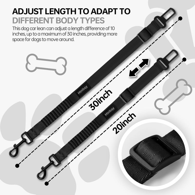 Thickened Dog Seat Belt for Car, 3 Pack Set Retractable Dog Car Leash Adjustable Dog Seat Belt for Vehicle Nylon Pet Safety Seat Belts Heavy Duty & Elastic,Seat Belt for Large Dogs in Car, Black - PawsPlanet Australia