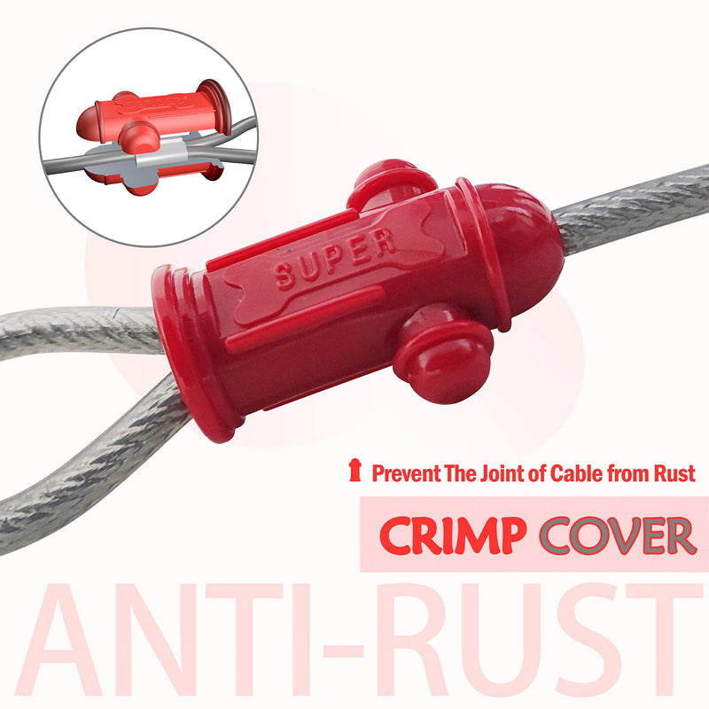 Petest Reflective Tie Out Cable with Crimp Cover for Super Dogs Up to 250 Pounds, 15 Feet 250lbs15ft Red & Cool Grey - PawsPlanet Australia