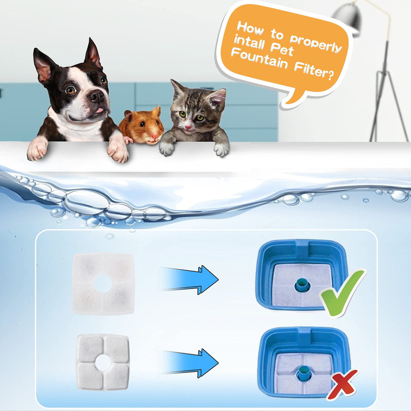 Cat Fountain Replacement Filter - 16Pcs, Guarm Cat Water Fountain Filter, Pet Water Fountain Filter Replacement for Most Cat Dog Water Dispensers, Activated Carbon Filters & PP Cotton (8pcs-02) 8pcs-02 - PawsPlanet Australia