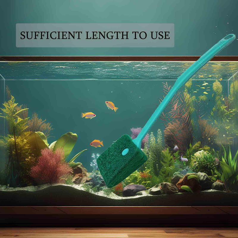 2 PCS Aquarium Fish Tank Brush, Aquarium Fish Tank Algae Cleaning Brush with Non-Slip Handle, Sponge Scrubber Cleaner for Glass Aquariums and Home Kitchen - PawsPlanet Australia