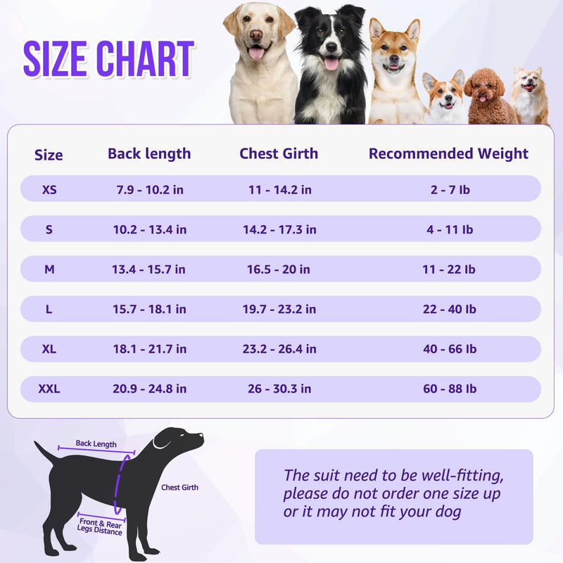 Lukovee Recovery Suit for Dogs, Zipper On Recovery Suit for Female Male Dog, Onesie Abdominal Wounds Cone E-Collar Alternative Prevent Licking Spay Recovery Suit (Purple Tie-dye,Small) Small Purple Tie-dye