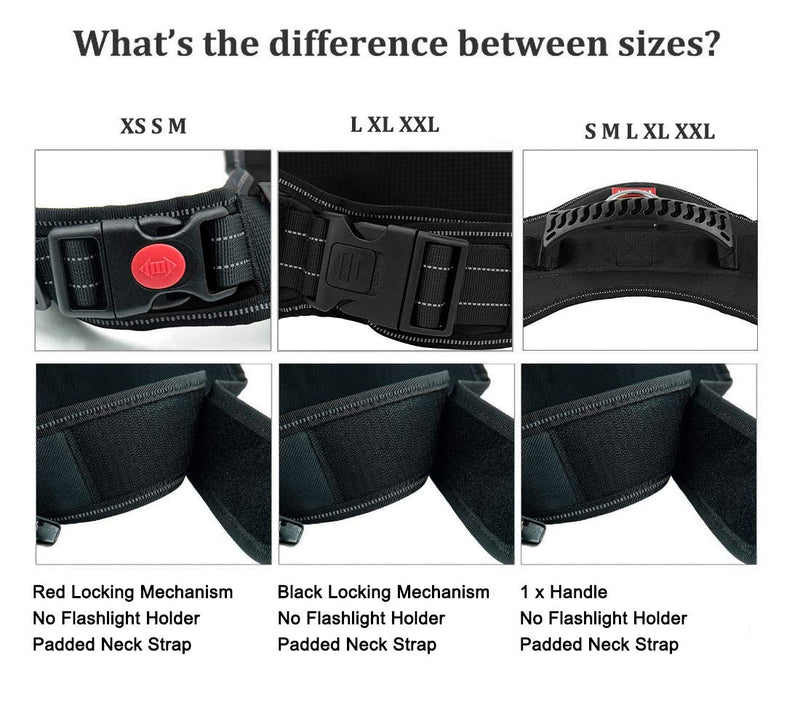 Fairwin Service Dog Vest-No-Pull Dog Harness with Handle Adjustable Reflective Patches in Training Vest Harness for Small Medium Large Breed Outdoor Walking S: chest 20-25’’; neck 16-20’’ Black - PawsPlanet Australia
