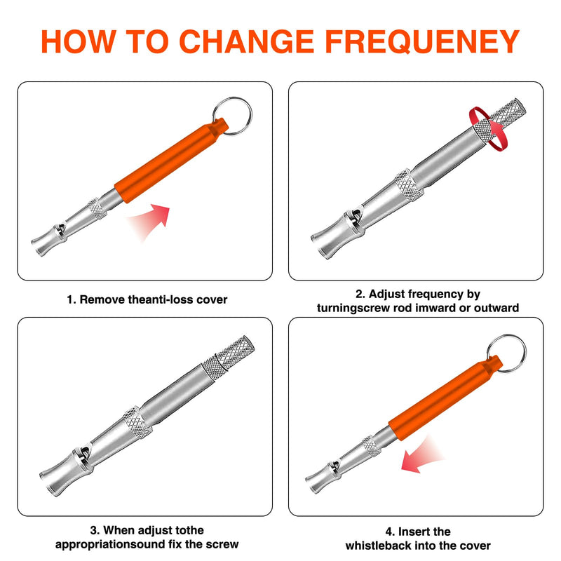 3 Pack Dog Whistle Training, Adjustable Volume Dog Whistle with Lanyard(Black,White and Orange) - PawsPlanet Australia