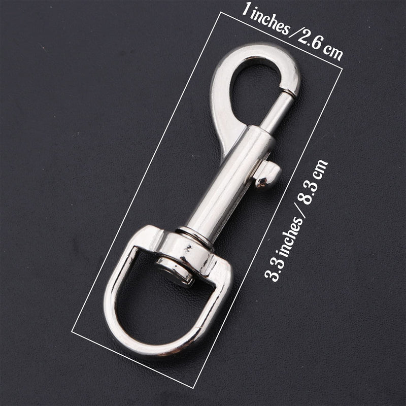 Hanlongyu 12 Pcs Silver Swivel Snap Hooks, Heavy Duty Dog Leash Clasp, 3 Inch x 1 Inch, Multipurpose Keychain Clip, Cat Hammock Connector, Dog Leash Collar Connection 3.3in x 12