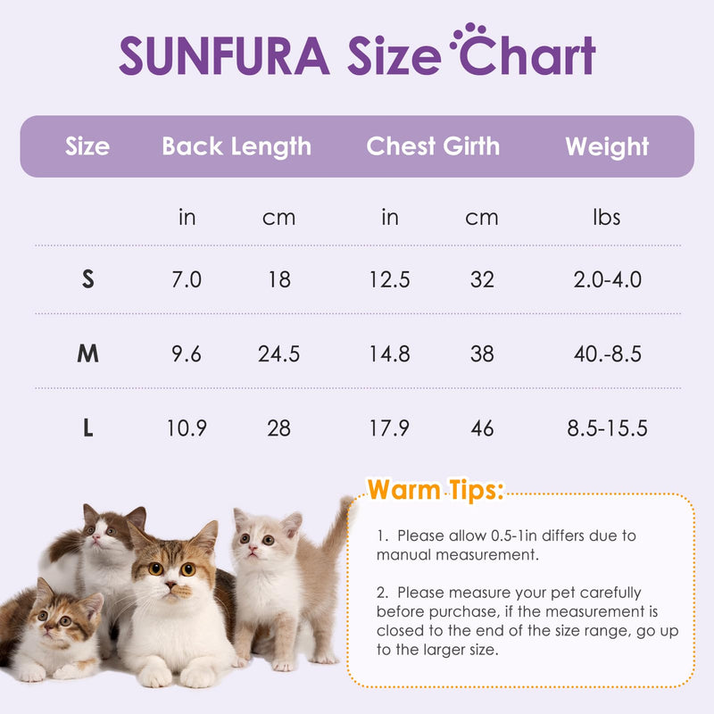 SUNFURA Cat Recovery Suit, Kitten Surgical Full Bodysuit for Abdominal Wound Protector Anti Licking After Surgery, Professional Bandages Cone E-Collar Alternative for Small Male & Female Pets Medium Colorful Dino - PawsPlanet Australia
