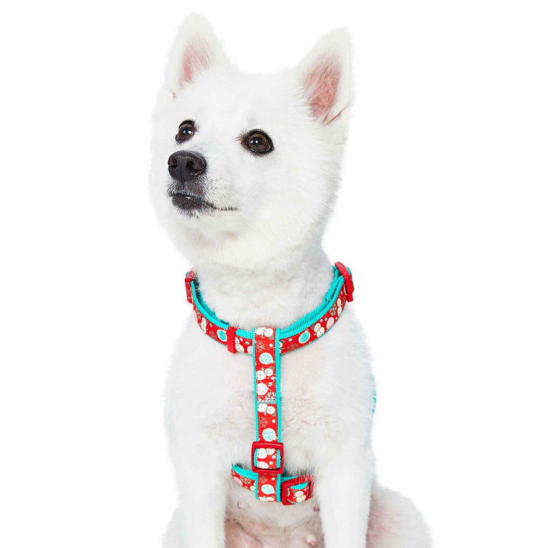 Blueberry Pet Snowman Making Christmas Designer No Pull Dog Harness with Bowtie, Small, Adjustable Harnesses for Dogs (17.75" - 21.25") Chest Girth (Pack of 1) Harness - Snowman Making - PawsPlanet Australia