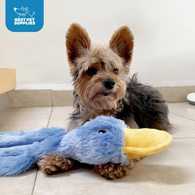 Best Pet Supplies Crinkle Dog Toy for Small, Medium, and Large Breeds, Cute No Stuffing Duck with Soft Squeaker, Fun for Indoor Puppies and Senior Pups, Plush No Mess Chew and Play - Yellow 1 Yellow - PawsPlanet Australia