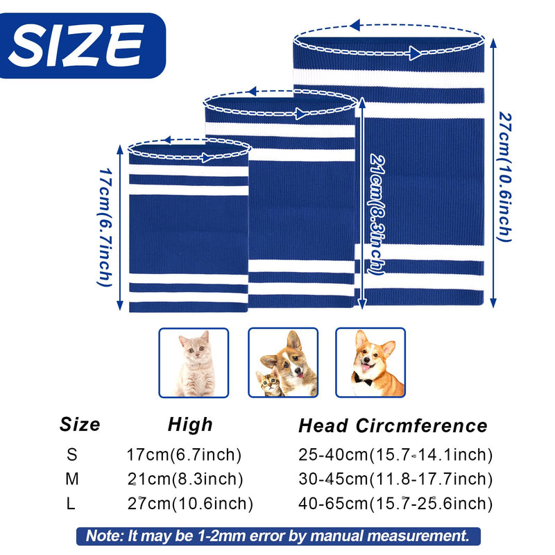 EASY JOY Dog Snood & Ear Protector, Dog Ear Muffs & Cover for Noise Reducing, Anti-Anxiety, Warm Knit Snood for Dogs and Cats Neck Protection, Size M, Blue