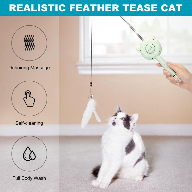 3 In 1 Cat Brush, Cat brush with Release Button, Cat Brushes for Indoor Cats Shedding,Cat Brush for Long or Short Haired Cats,Cuddles and Meow - PawsPlanet Australia