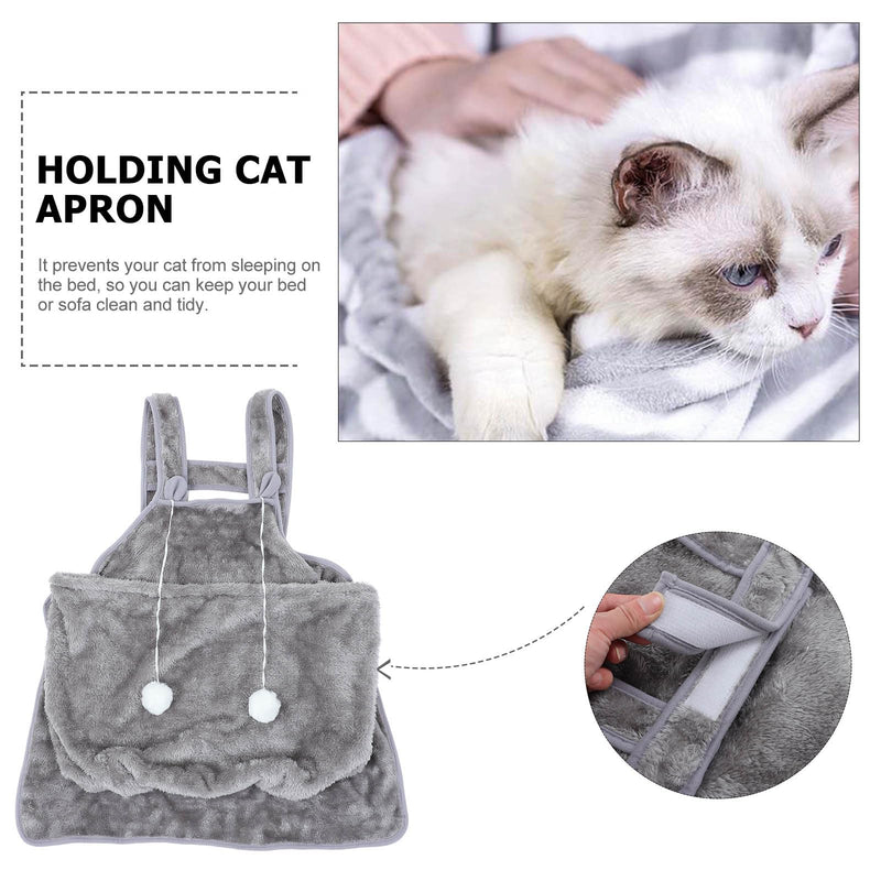 TEHAUX Cat Hug Apron made of Coral Fleece Portable and Lightweight Pet Carrier Warm and Cozy for Home and On the Go