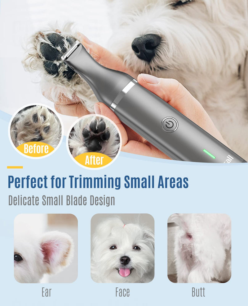 oneisall 2 in 1 Pet Cat & Dog Grooming Kit - Quiet Cordless Dog Clippers & Paw Trimmer for Grooming Pet Hair Silver - PawsPlanet Australia
