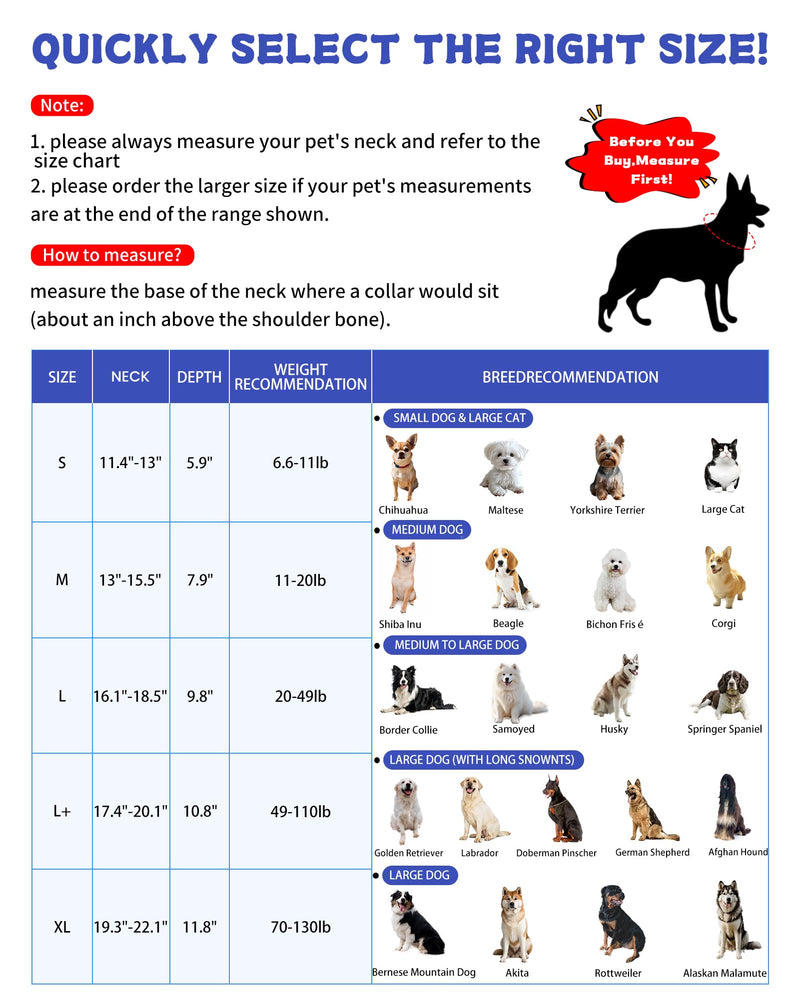 Soft Dog Cone Collar After Surgery Alternative for Dogs to Stop Licking, Comfy Collars for Large/Medium/Small Pet, Adjustable Elizabethan Neuter Recovery E Cones of Shame Neck & Head Ecollars Light Blue/Pink L (Fit 20-49 lb Dog) - PawsPlanet Australia