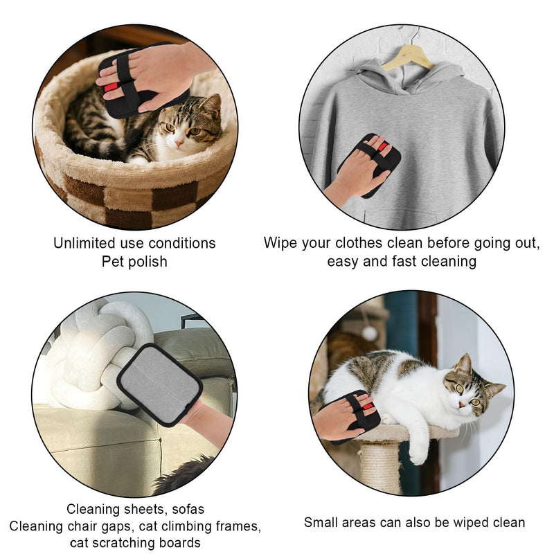 BOXOB 2pcs Electrostatic Pet Hair Remover Mitt, Pet Grooming Comb & Knot Remover Tool Set Cat Hair Cleaning Gloves Reusable Dog Removal Tool for Furniture Carpet and Clothes - PawsPlanet Australia