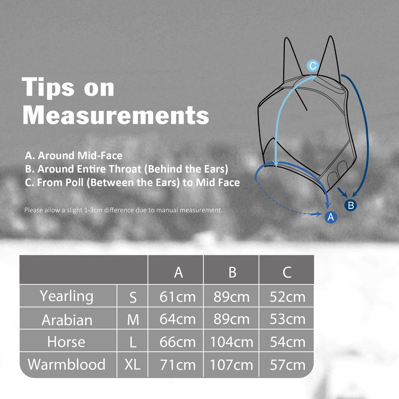 Harrison Howard Pro Luminous Horse Half Face Fly Mask Large Eye Space with Ears UV Protection for Horse Teal M Medium - PawsPlanet Australia