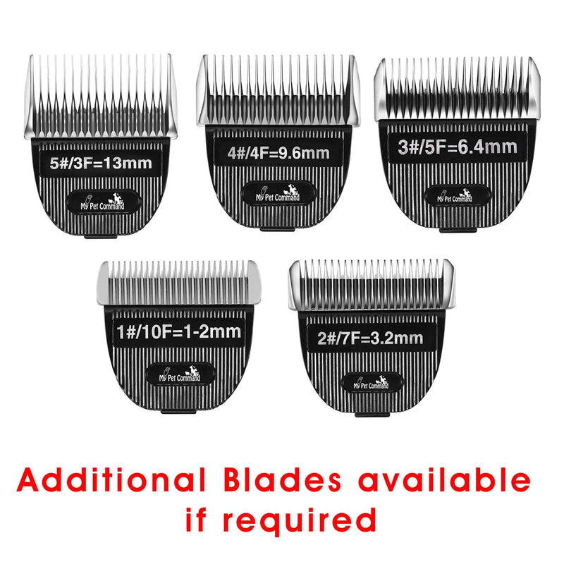 My Pet Command Professional Dog Clippers for Grooming, Cordless Rechargeable Pet Trimmers, Heavy Duty Dog Clippers for Thick Coats, Low Noise, Light Weight - PawsPlanet Australia