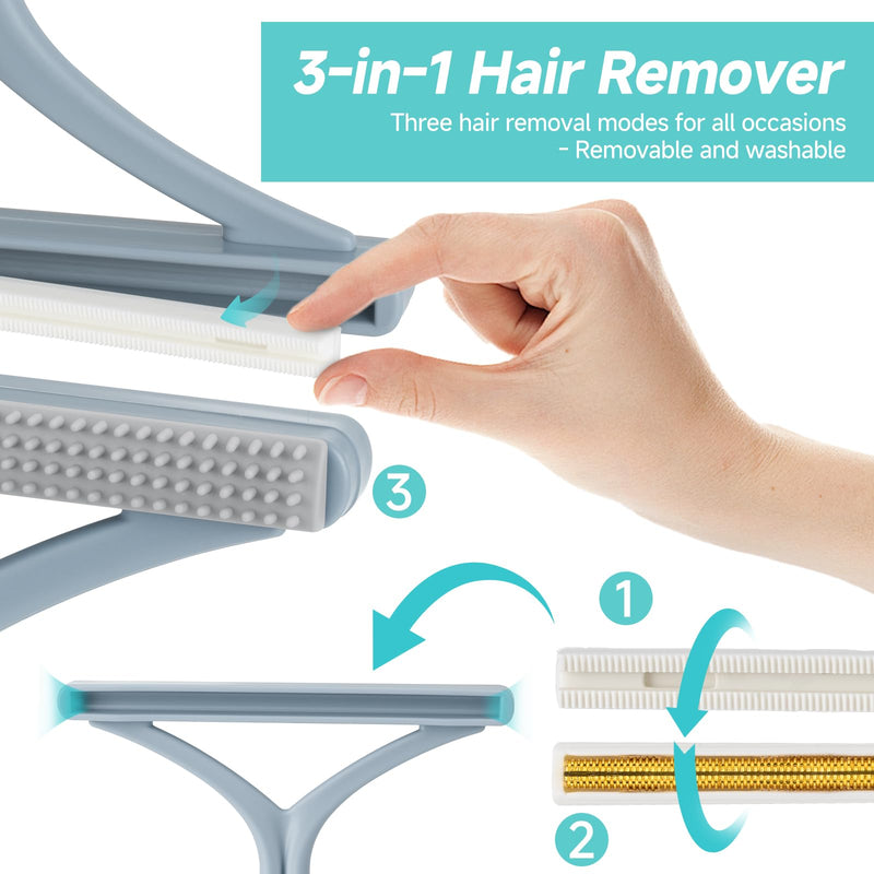 Carpet Rake for Pet Hair Removal Tool, Reusable Pet Hair Remover Broom, Dog&Cat Hair Remover Scraper Rake with 54” Adjustable Long Handle, 3 Pcs Carpet Brush Rake for Rugs, Mats, Couch, Furniture 54in-3 pcs-Rake - PawsPlanet Australia