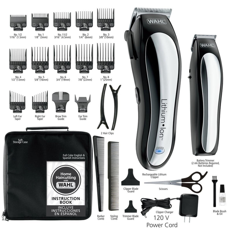 Wahl USA Clipper Rechargeable Lithium Ion Cordless Haircutting Clipper & Battery Trimming Combo Kit – Electric Clipper for Grooming Heads, Beards, & All Body Grooming – Model 79600-2101P - PawsPlanet Australia