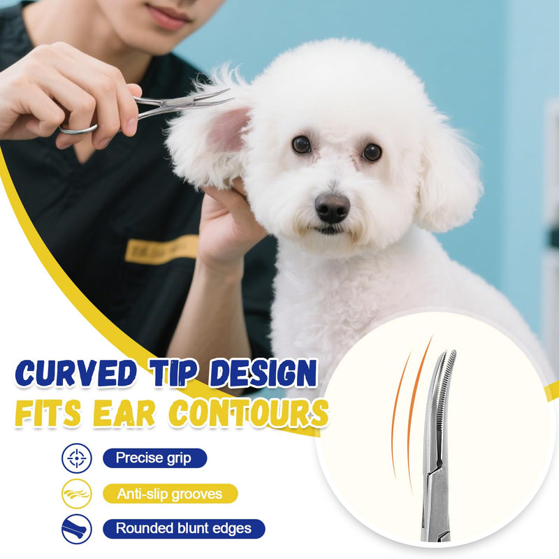 Dog Ear Hair Removal Kit - Ear Powder,Blunt Tip Grooming Scissors&Tweezers Set - Safe Hair Plucking Tool for Dogs,Ear Cleaner for Itching,Infection Treatment for Poodles, Doodles Ear Cleaning Kit - PawsPlanet Australia