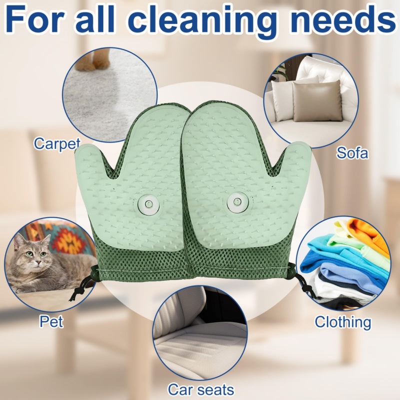 Pet Hair Remover Glove, All-in-One Grooming Mist Glove for Pets, Upgrade Efficient Pet Hair Remover Electrostatic Gloves Grooming Spray Comb, Gentle Deshedding Efficient for Dogs & Cats (Green) - PawsPlanet Australia