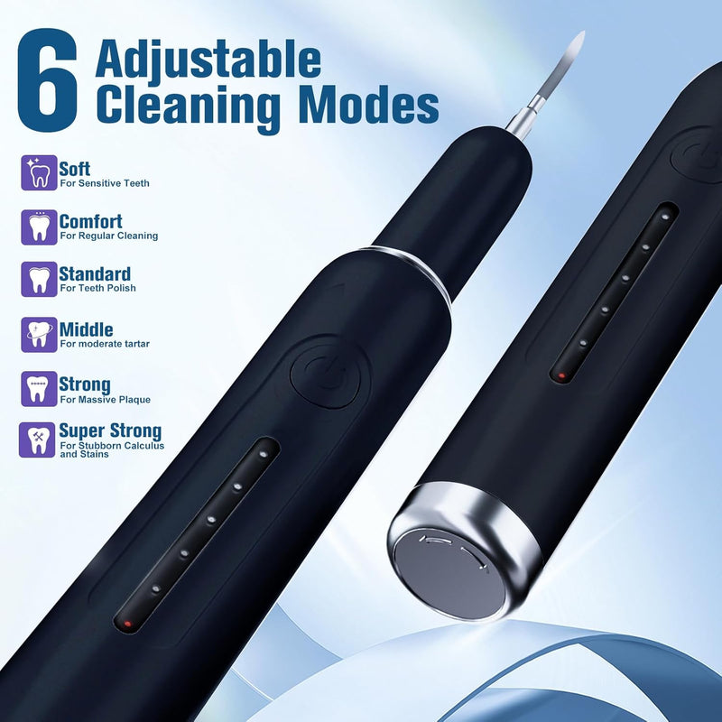 PAWZIDEA Dog Plaque Remover for Teeth Ultrasonic 44kHz, Intelligent Pet Ultrasonic Tooth Cleaner, Tartar Remover for Dog Teeth Cleaning Kit, Canine/Cat Toothbrush Scaler Dental Care Tool, Rechargeable Black - PawsPlanet Australia