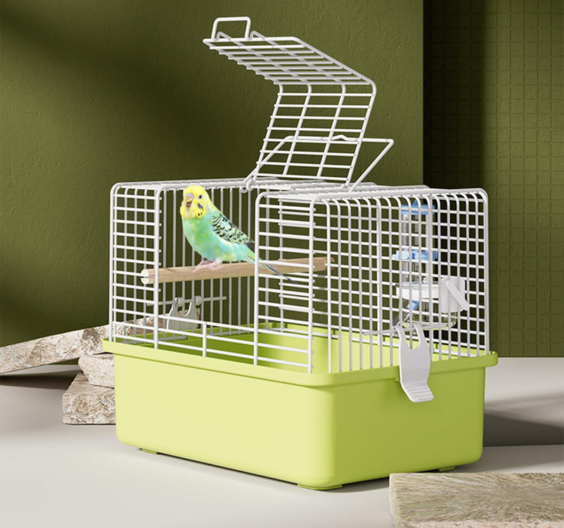Portable Bird Travel Carrier Cage – 360° Full View Wire Carrier with Feeder & Water Cup for Cockatiels, Parakeets – Locking Door, Easy Clean, Perch Included – Perfect for Vet Visits, Trips(Size:L) - PawsPlanet Australia
