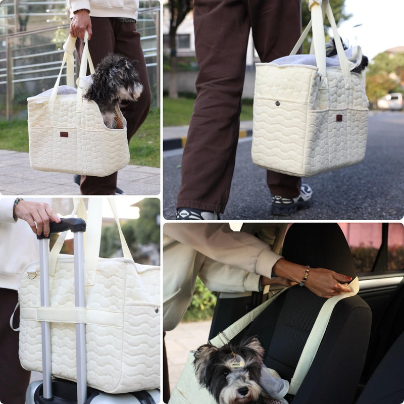 Small Dog Carriers Purse Bag,Gray,Recommand for Gentle/Lazy Adult Pets,Cats,Fashion Womans Totes Style Lightweight Pups Kitties Bunny Go to Vet Picnic Outdoor Gray - PawsPlanet Australia