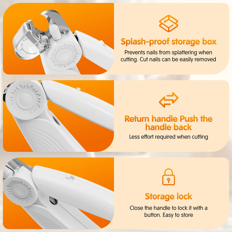 IJIAMY 2-in-1 Dog Nail Clippers & Dog Nail Grinders with 2 LED Lights, Ultra-Quiet, USB Rechargeable, Multiple Grinding Methods, and Splash Guard for Small, Medium, and Large Dogs & Cats