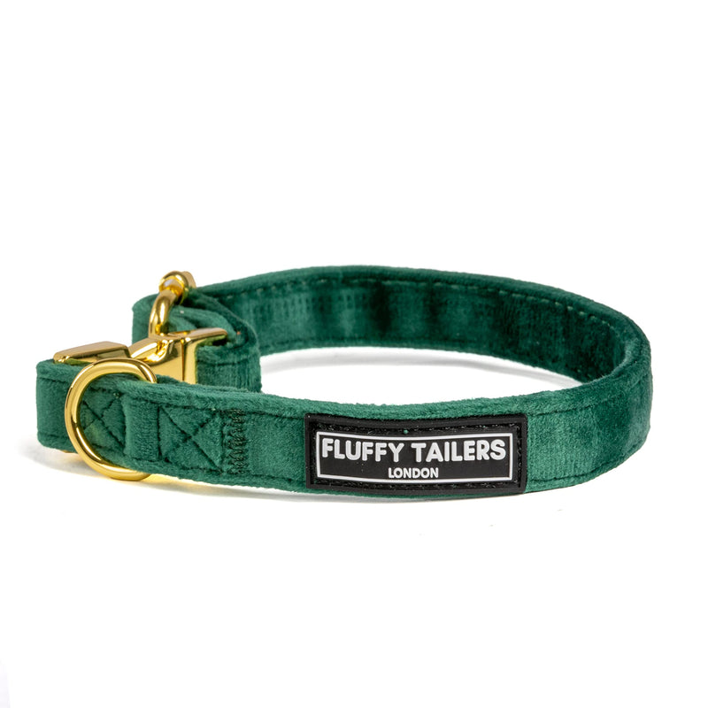 Emerald Green Velvet Dog Collar Bowtie – Comfortable Luxury Adjustable Dog Collar with Detachable Bow Tie Safety Buckle for Puppy Small Medium Dogs and Cat Kitten (Extra Extra Small) Extra Extra Small