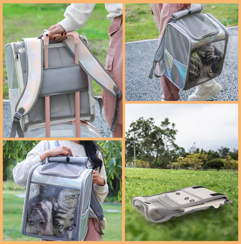 Cat Backpack Pet Carrier Backpack for Small Cats and Dogs, Dog Carrier Backpack with Inner Safety Leash Can be Used for Travel colorful - PawsPlanet Australia