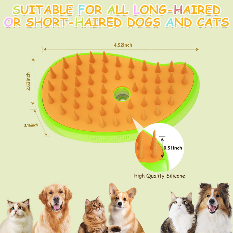 Cat Steam Brush, 3 In1 Steam Cat Brush, Steam Brush for Cats, Steamy Cat Brush, Rechargeable Silicone Steam Pet Brush, Multifunctional Pet Hair Comb for Removing Tangled And Loosse Hair (Yellow) Yellow - PawsPlanet Australia