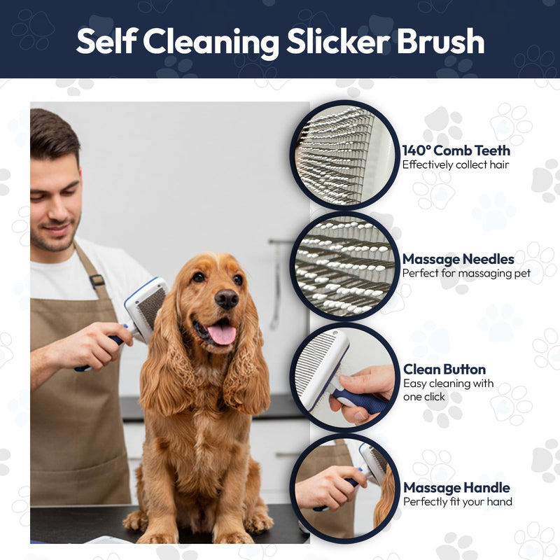 BPG Pet Grooming Tools for Dogs & Cats- 3 Piece Dog Grooming Kit, Slicker Brush, Bath Brush and Undercoat Rake- Non-Slip Easy to Use Deshedding Tools for All Coat Types Slicker Brush/ Bath Brush/ Undercoat Rake - PawsPlanet Australia