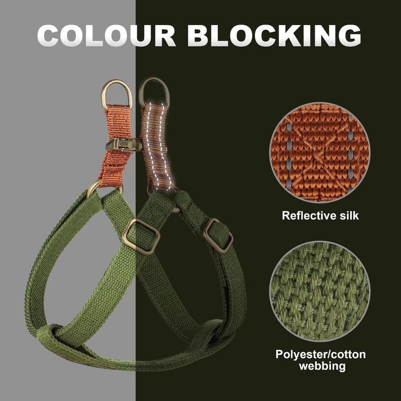 Didog Step in Dog Harness with Metal Buckles, Freedom Nylon Dog Halter Vests for Small Dogs Easy Walking Training(S:Chest 13-22", Green) S: Chest 14-22", Fit 7-18 lbs - PawsPlanet Australia