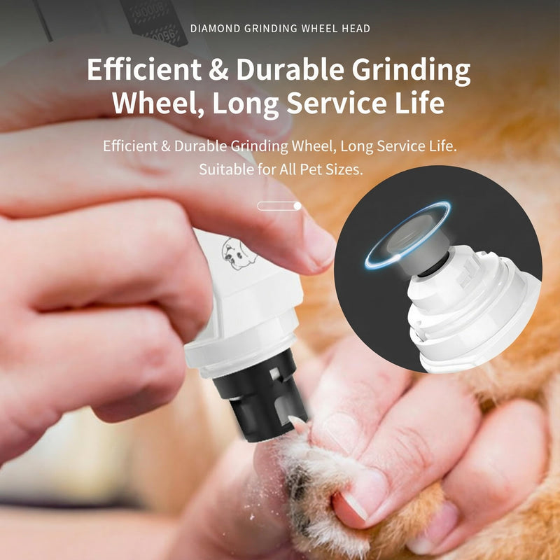 Silent Groom pro Nail Grinder, 2026 New Nail Grinder with 3 Adjustable Speeds & Led Light, Painless Paws Grooming for Small Medium Large Dogs & Cats (1+2*Replacement Head) - PawsPlanet Australia