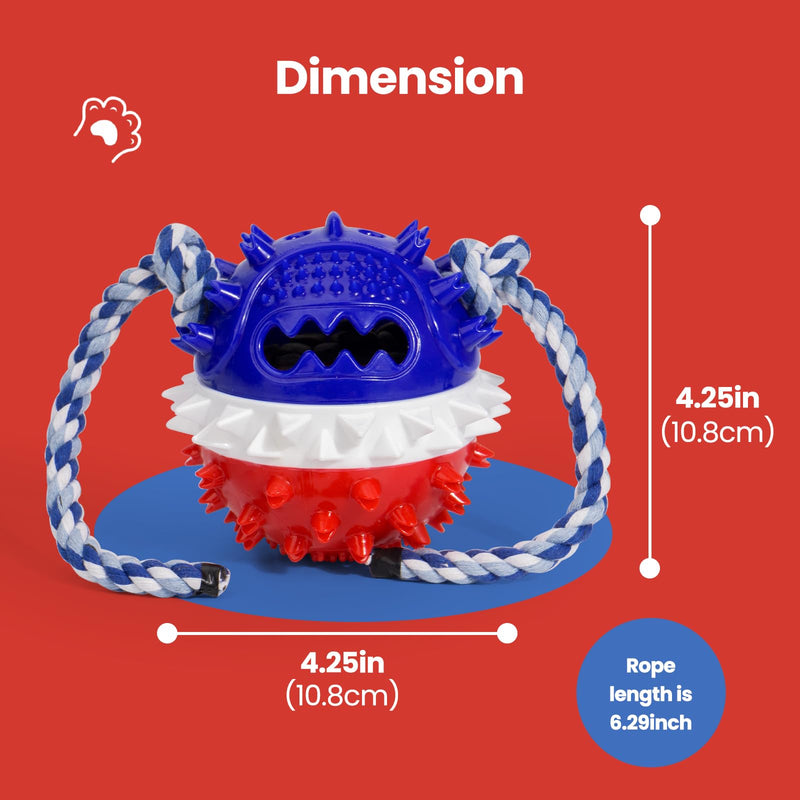 HGB Squeaky Dog Toys for Aggressive Chewers, Tough Dog Chew Toys for Large Medium Dogs, Indestructible Dog Toy to Keep Them Busy, Treat Dispensing Dog Toys for Boredom & Enrichment Blue - PawsPlanet Australia