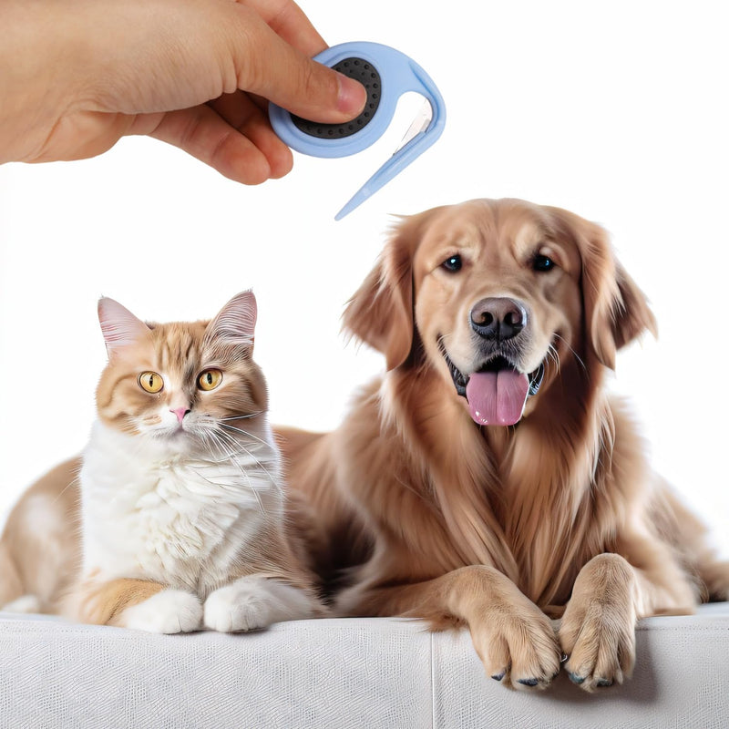 2pcs Knotting Comb for Cats, Dog Shedding Brush Dematting Comb Hair Removal Tool for Knotted & Loose Hair Grooming Accessories for Pet Kitten Puppy (Blue) - PawsPlanet Australia