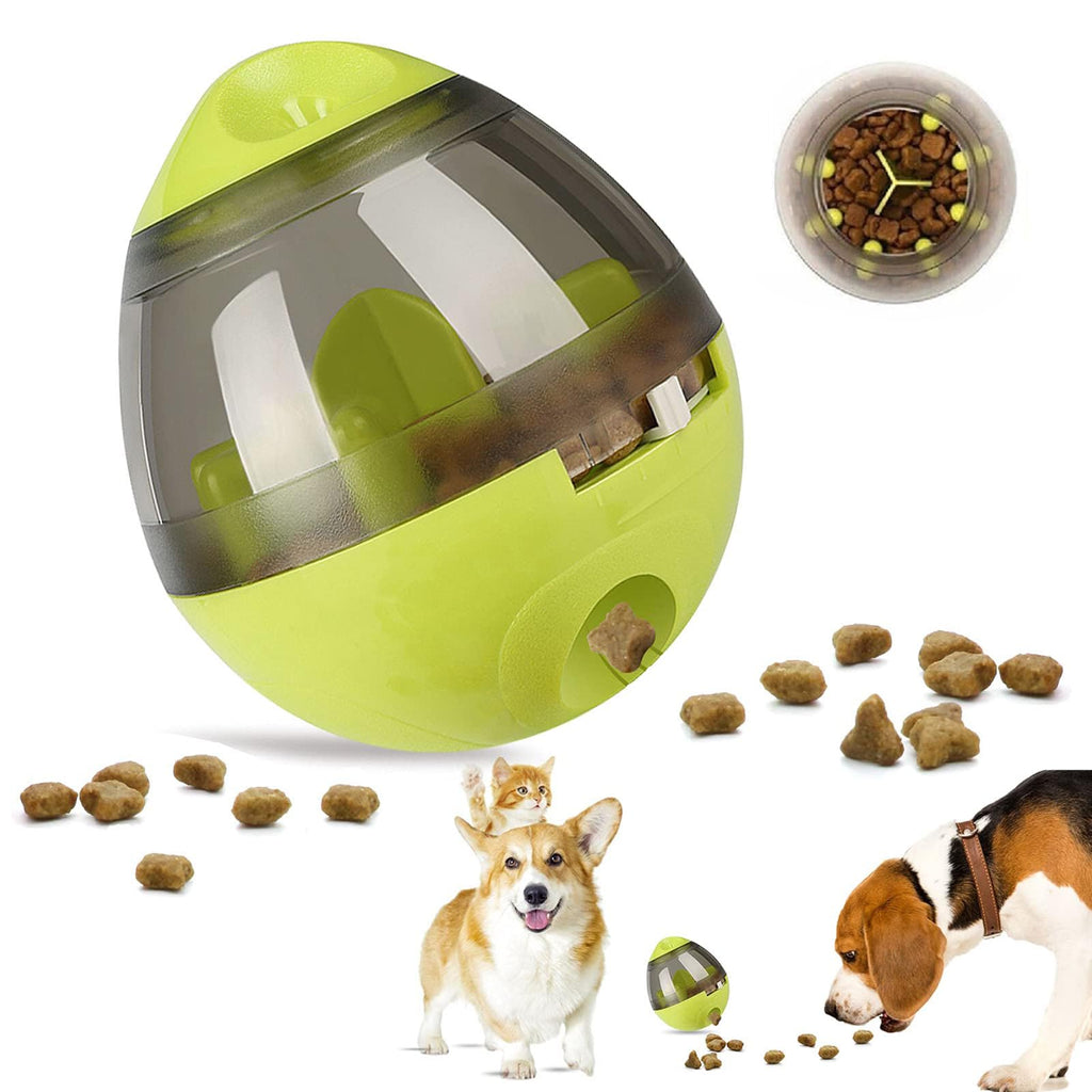 Dog Treat Ball, Adjustable Dog Treat Dispensing Ball Dog Toys, Pet Tumbler Toy, Pet Interactive Slow Feeder Ball, Slow Feeder Treat Ball for Small, Medium Dogs Cats (Green) Green - PawsPlanet Australia
