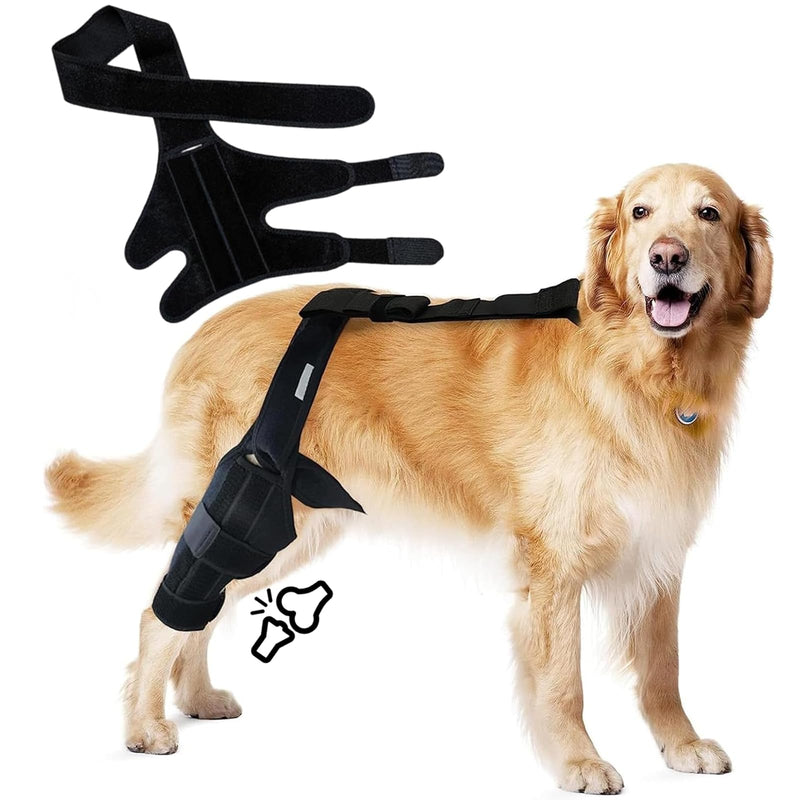 KFSCIP Dog Knee Brace for Cruciate Ligament, Dog Leg Support for Joint Protection, Dog Leg Brace for Injury Recovery, Rear Leg Support for Dogs, Black Size M