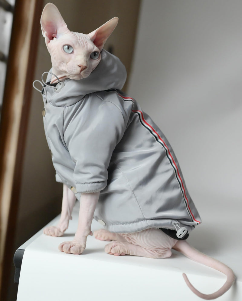 Winter Warm Thickness Windproof Cat Jacket Cat Clothes for Sphynx Cats, Devon Rex Cats, Cornish Cats, Small Cats and Dogs (Medium) Medium - PawsPlanet Australia