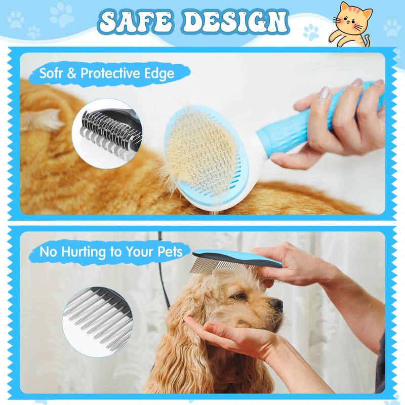 Cats Grooming Kit - 10 Pcs Pet Self Cleaning Kit for Indoor Long Hair Cats Include Brush Bath Brush Needle Comb Toothbrush Nail Clipper Nail Trimmer for Shedding Supplies - PawsPlanet Australia